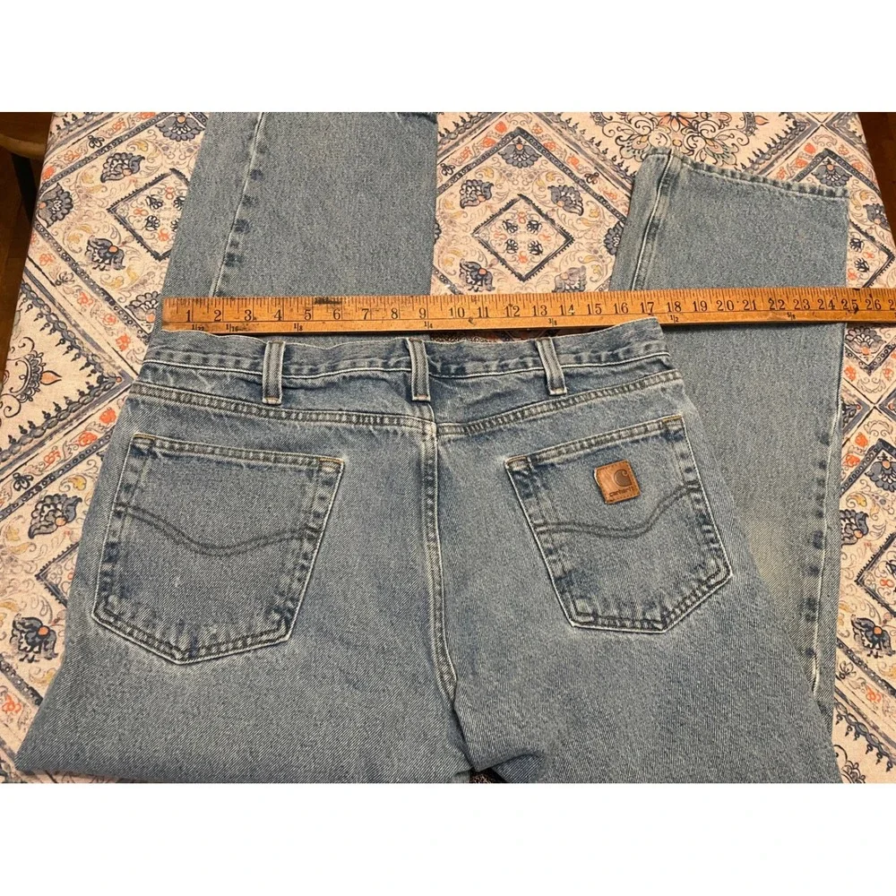 Carhartt Traditional Fit Jeans Light Wash Denim B480 LVB 36x30 Mens Straight Leg